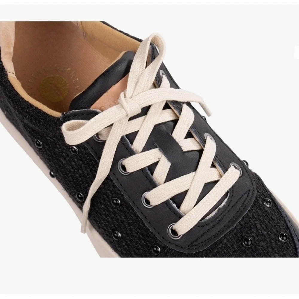 WACO Revitalign Belmont Pearl Women's 10 Black Platform Comfort Sneakers NEW‎